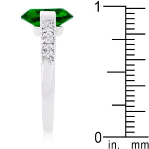 Green Oval Cubic Zirconia Engagement Ring - Image 4