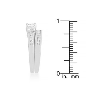 Three Stone Wedding Ring Set - Image 4
