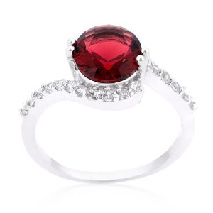 Red Swirling Engagement Ring - Image 2