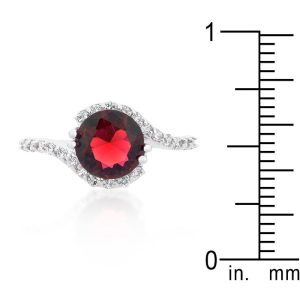 Red Swirling Engagement Ring - Image 3