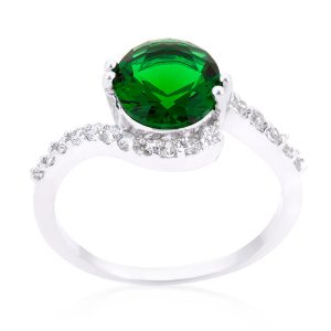Green Swirling Engagement Ring - Image 2