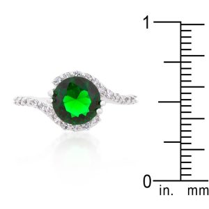 Green Swirling Engagement Ring - Image 3