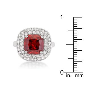 Micropave Red Bridal Cocktail Ring - Image 3