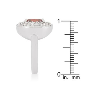 Micropave Red Bridal Cocktail Ring - Image 4