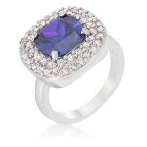 Micropave Lavender Purple Bridal Cocktail Ring - Image 4
