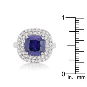 Micropave Lavender Purple Bridal Cocktail Ring - Image 2