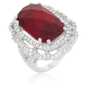 Red Cocktail Crest Ring - Image 4