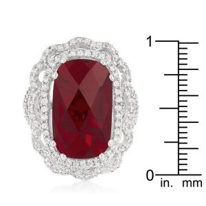 Red Cocktail Crest Ring - Image 2