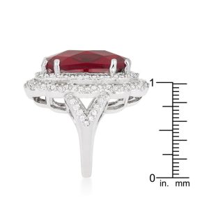 Red Cocktail Crest Ring - Image 3