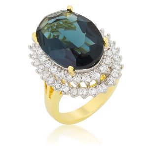 Two-tone Double Halo Cocktail Ring - Image 4