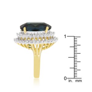 Two-tone Double Halo Cocktail Ring - Image 3