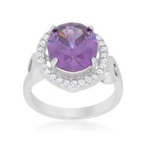 Amethyst Halo Cocktail Ring - Image 2