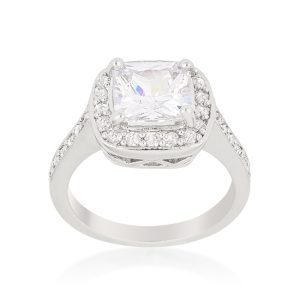 Halo Style Cushion Cut Engagement Ring - Image 2