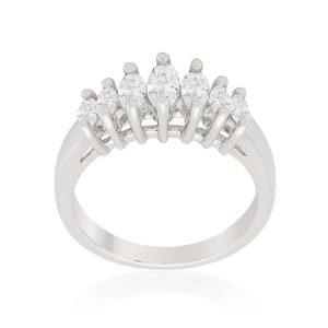 Graduated Marquise Anniversary Band - Image 2
