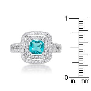 Micro-Pave Aqua Vintage Ring - Image 3