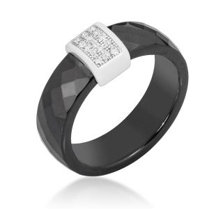 Black Ceramic Cocktail Ring - Image 4