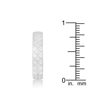 Textured Stainless Steel Band Ring - Image 4