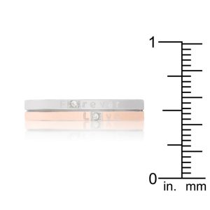 Two Tone Inspiration Band Ring With Cubic Zirconia - Image 3