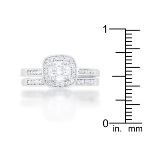Pave Cushion Wedding Ring Set - Image 3