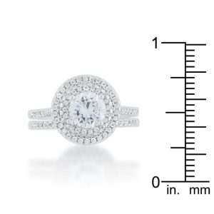 Pave Round Wedding Ring Set - Image 3