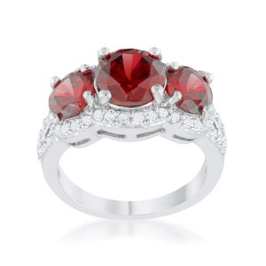 Garnet Classic Trio Ring - Image 2