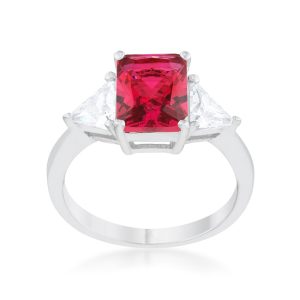 Classic Fuchsia Rhodium Engagement Ring - Image 2