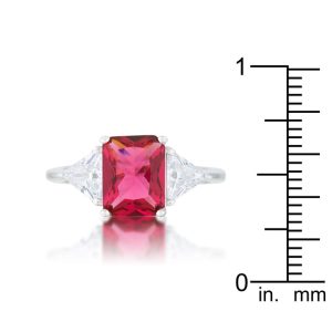 Classic Fuchsia Rhodium Engagement Ring - Image 3