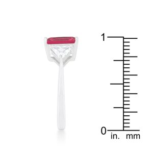 Classic Fuchsia Rhodium Engagement Ring - Image 4