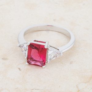 Classic Fuchsia Rhodium Engagement Ring - Image 5