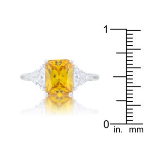 Classic Canary Yellow Rhodium Engagement Ring - Image 3