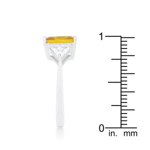 Classic Canary Yellow Rhodium Engagement Ring - Image 4