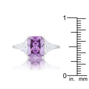 Classic Amethyst Sterling Silver Engagement Ring - Image 3