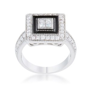 Shira 0.7ct CZ Rhodium Antique Ring - Image 2