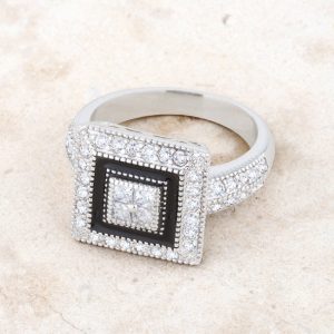 Shira 0.7ct CZ Rhodium Antique Ring - Image 5