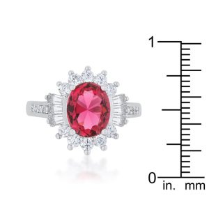 Chrisalee 3ct Aqua CZ Rhodium Classic Ring - Image 3