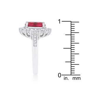 Chrisalee 3ct Aqua CZ Rhodium Classic Ring - Image 4