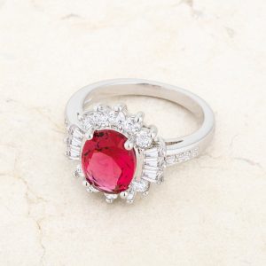 Chrisalee 3ct Aqua CZ Rhodium Classic Ring - Image 5