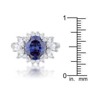 Krizia 4.2ct Tanzanite CZ Rhodium Classic Ring - Image 3