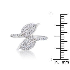 Liana 0.1ct CZ Rhodium Leaf Wrap Ring - Image 3