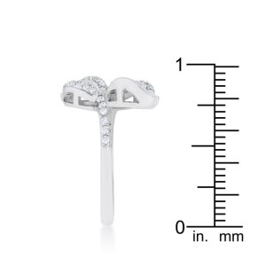 Liana 0.1ct CZ Rhodium Leaf Wrap Ring - Image 4