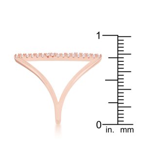 Jena 0.2ct CZ Rose Gold Delicate Parallel Ring - Image 4