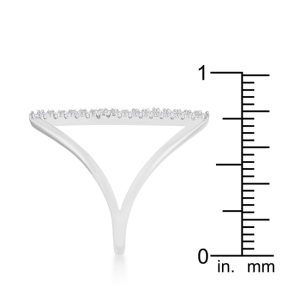 Jena 0.2ct CZ Rhodium Delicate Parallel Ring - Image 4
