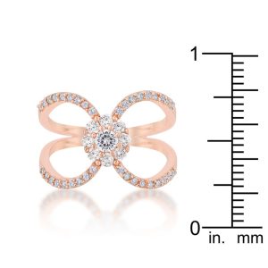 Joyce 0.4ct CZ Rose Gold Delicate Floral Wrap Ring - Image 3