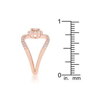 Joyce 0.4ct CZ Rose Gold Delicate Floral Wrap Ring - Image 4