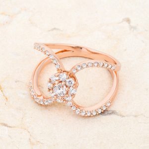 Joyce 0.4ct CZ Rose Gold Delicate Floral Wrap Ring - Image 5