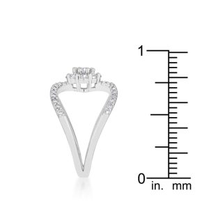 Joyce 0.4ct CZ Rhodium Delicate Floral Wrap Ring - Image 4