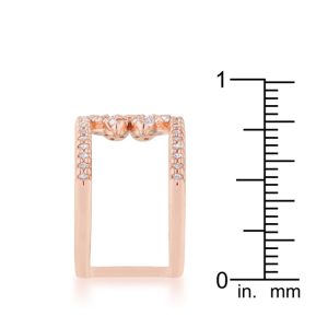 Lauren 0.4ct CZ Rose Gold Delicate Clover Wrap Ring - Image 4