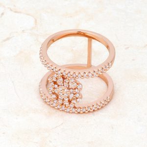 Lauren 0.4ct CZ Rose Gold Delicate Clover Wrap Ring - Image 5