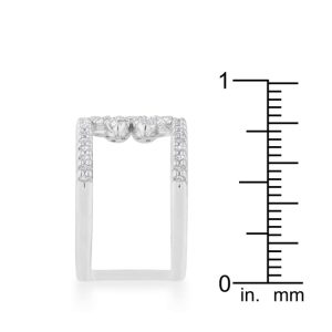 Lauren 0.4ct CZ Rhodium Delicate Clover Wrap Ring - Image 4