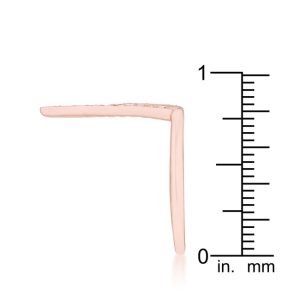 Michelle 0.2ct CZ Rose Gold Delicate V-Shape Ring - Image 4